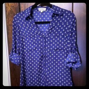 Navy & White Anchors Portifino Shirt